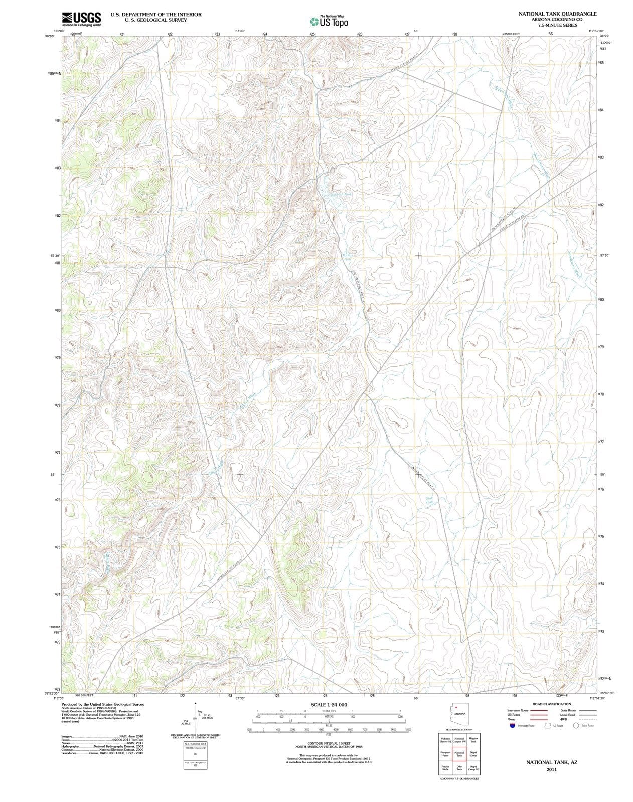 2011 National Tank, AZ - Arizona - USGS Topographic Map