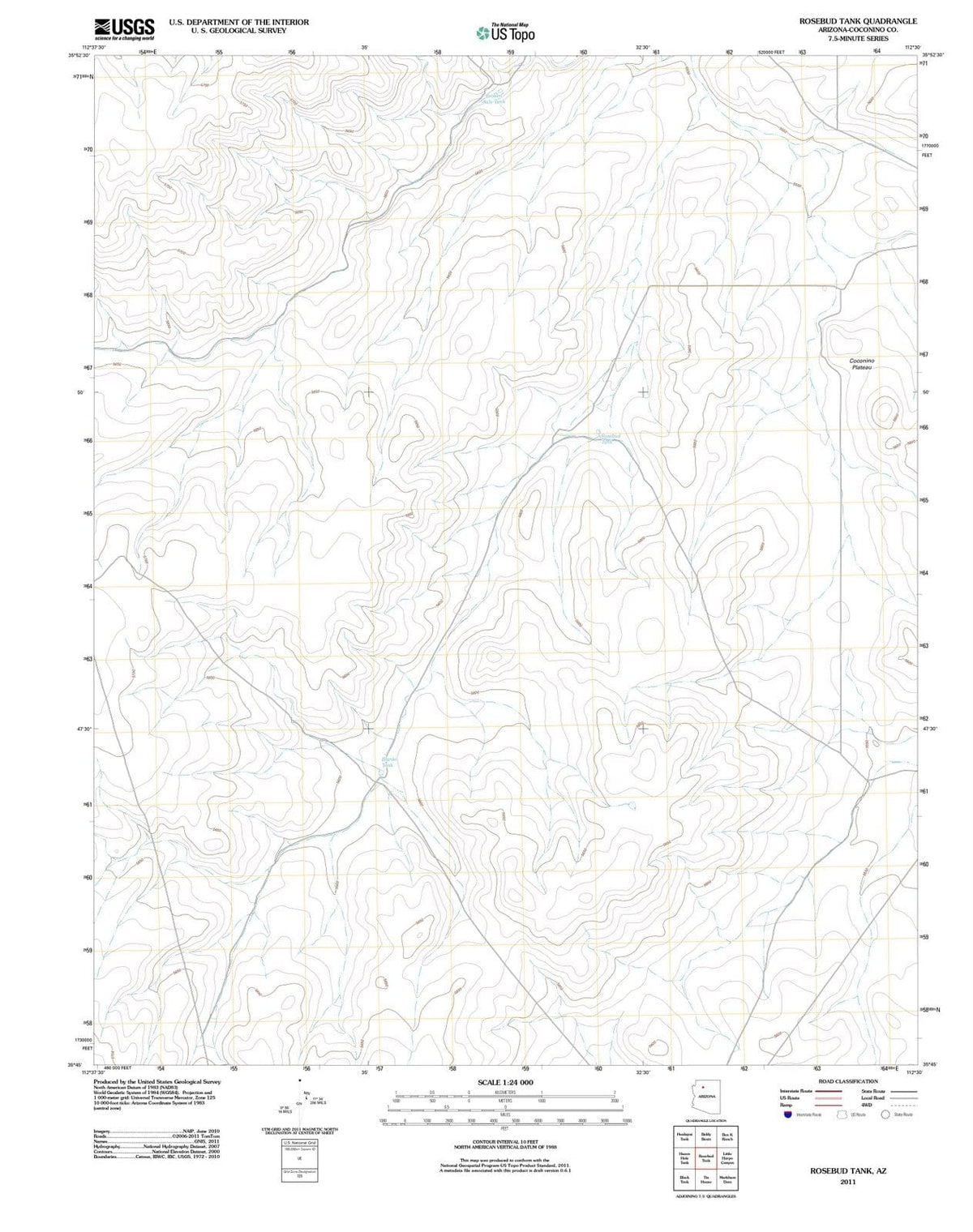 2011 Rosebud Tank, AZ - Arizona - USGS Topographic Map