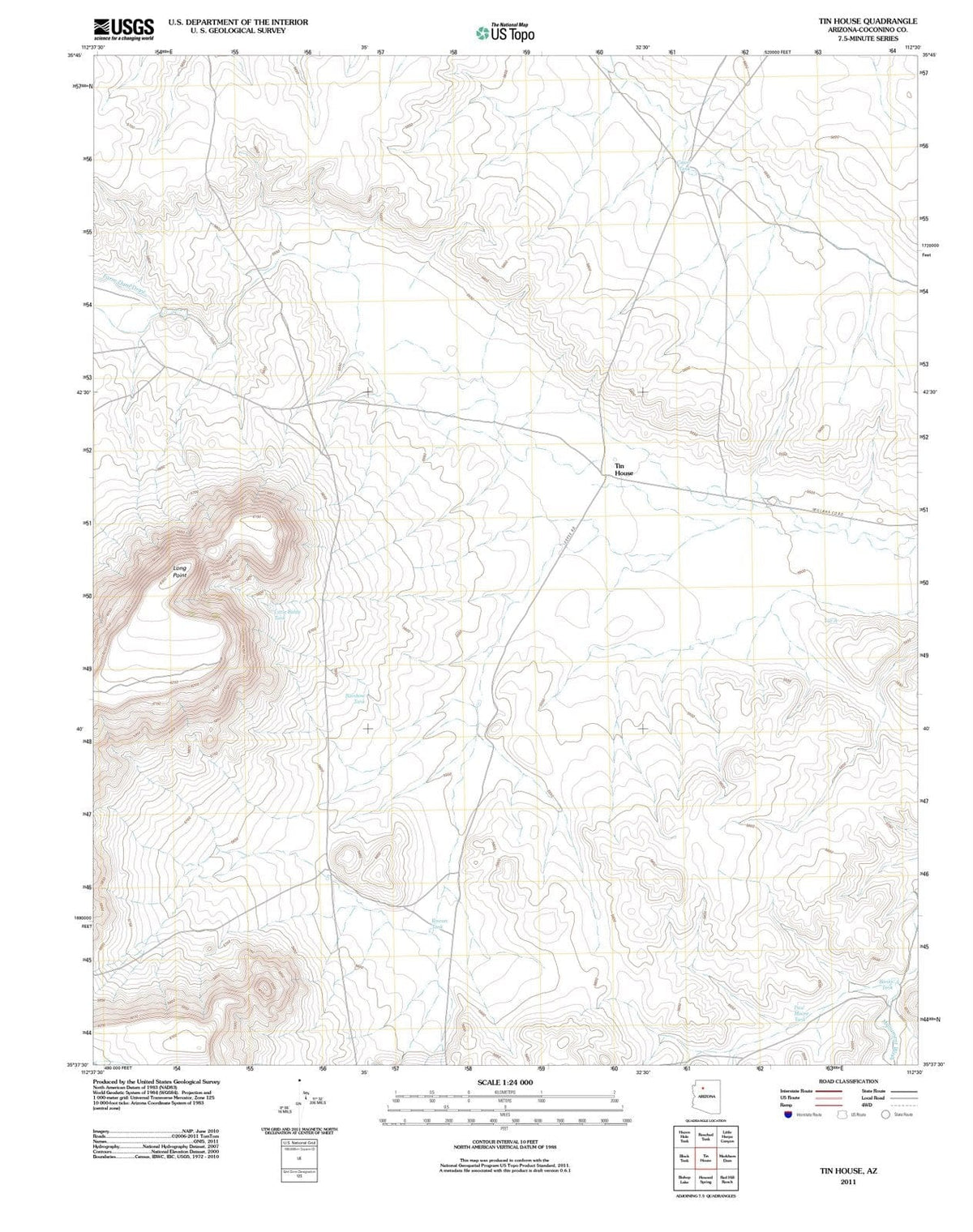 2011 Tin House, AZ - Arizona - USGS Topographic Map