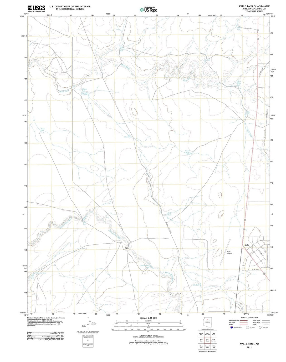 2011 Valle Tank, AZ - Arizona - USGS Topographic Map