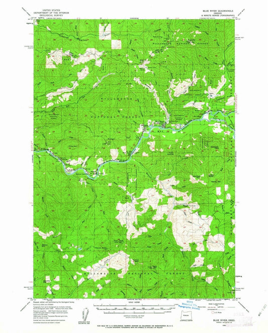 1955 Blue River, OR - Oregon - USGS Topographic Map