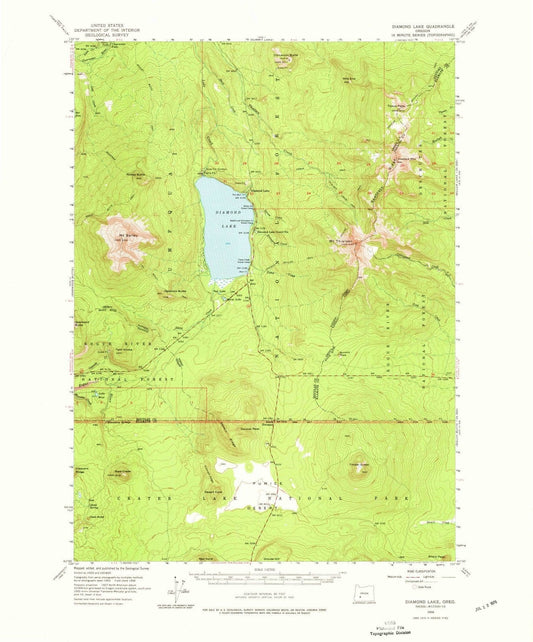 1956 Diamond Lake, OR - Oregon - USGS Topographic Map