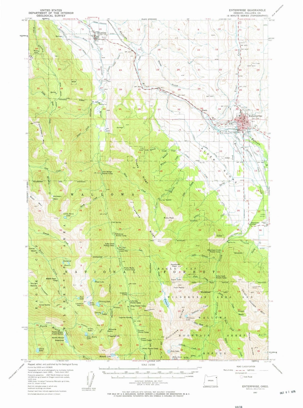 1957 Enterprise, OR - Oregon - USGS Topographic Map