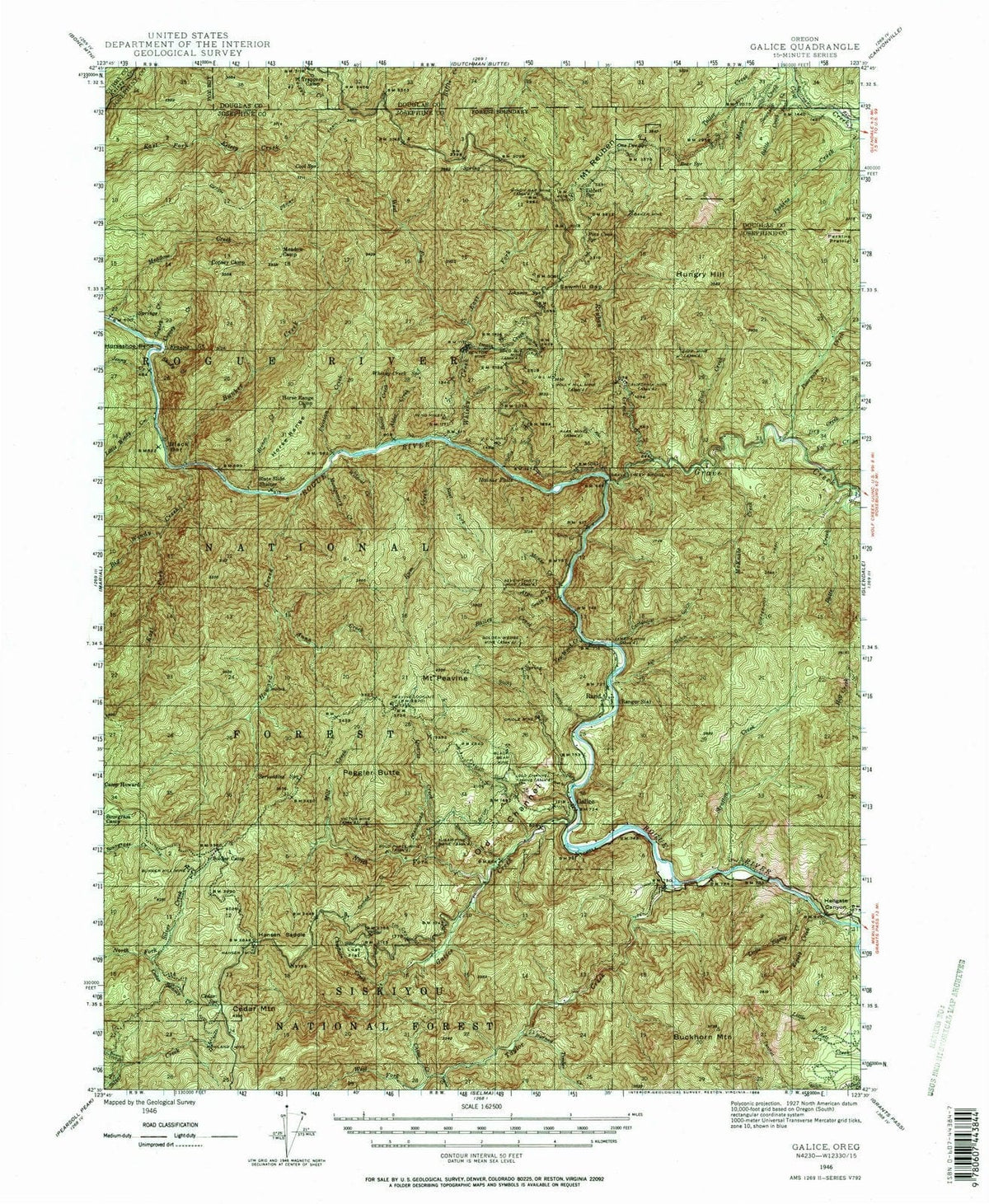 1946 Galice, OR - Oregon - USGS Topographic Map