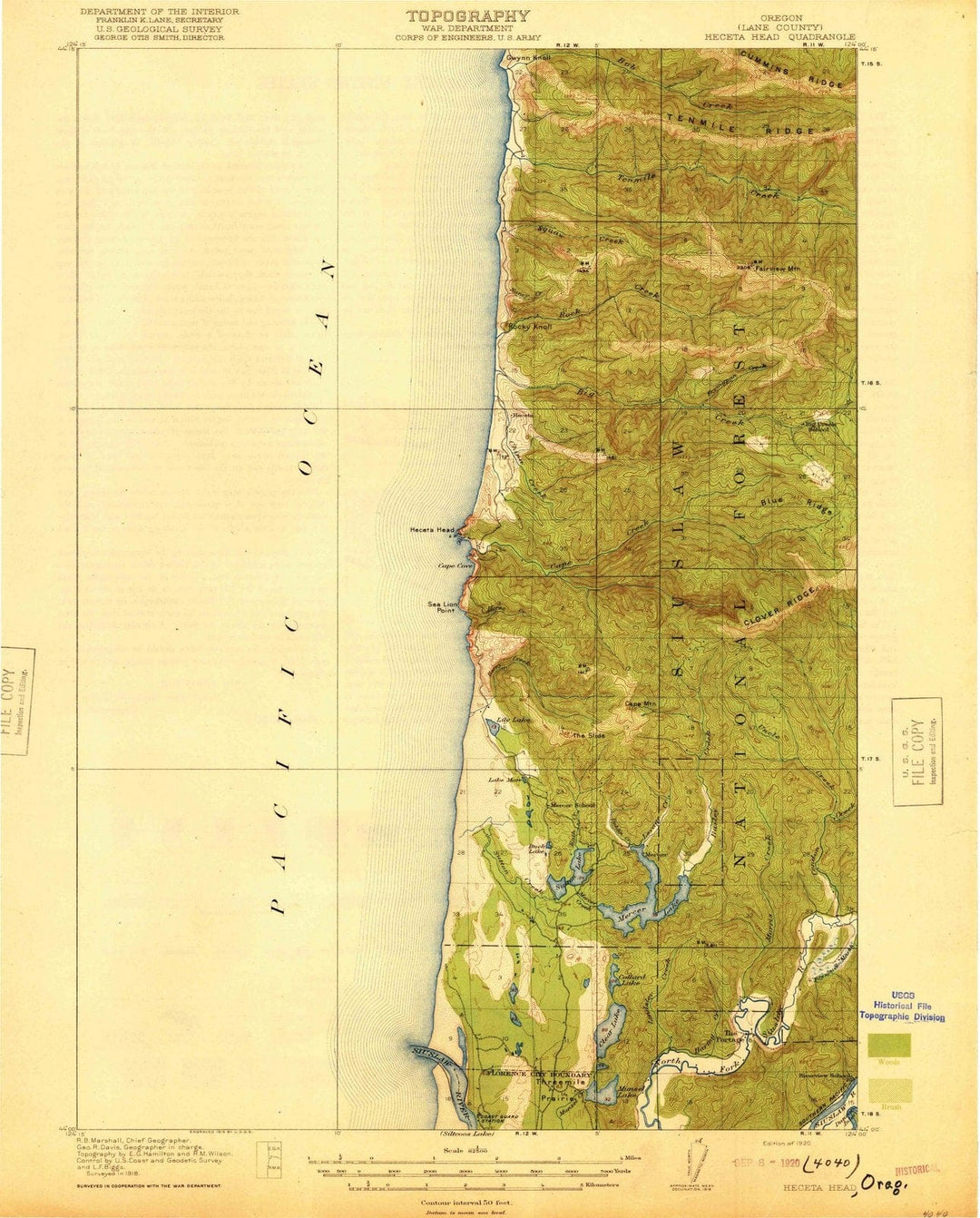 1920 Heceta Head, OR - Oregon - USGS Topographic Map