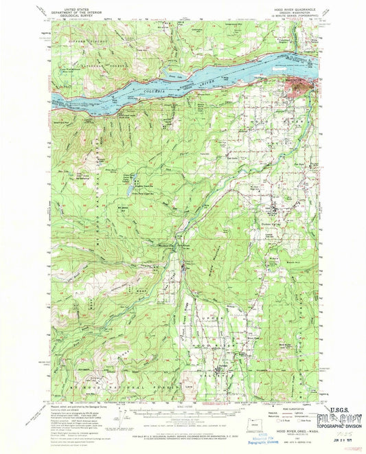 1957 Hood River, OR - Oregon - USGS Topographic Map