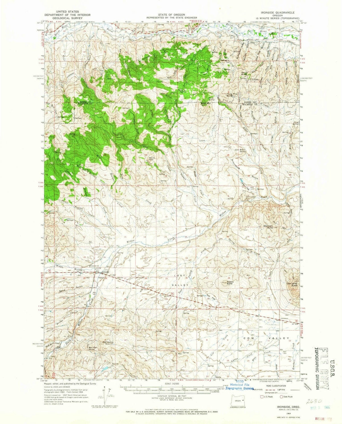 1964 Ironside, OR - Oregon - USGS Topographic Map