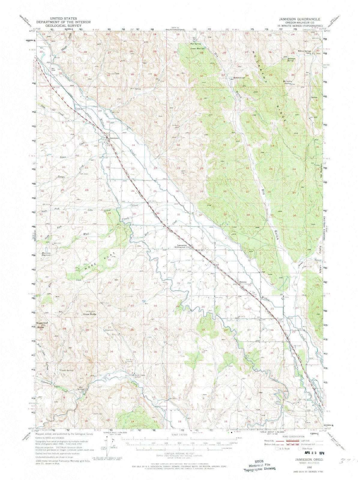 1950 Jamieson, OR - Oregon - USGS Topographic Map