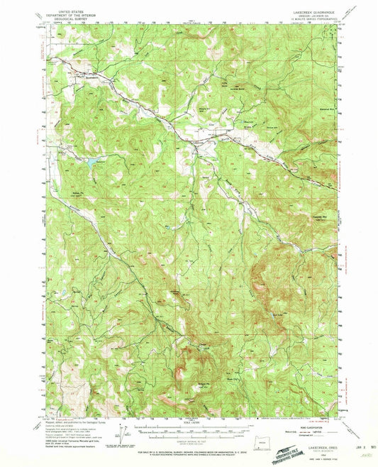 1954 Lakecreek, OR - Oregon - USGS Topographic Map