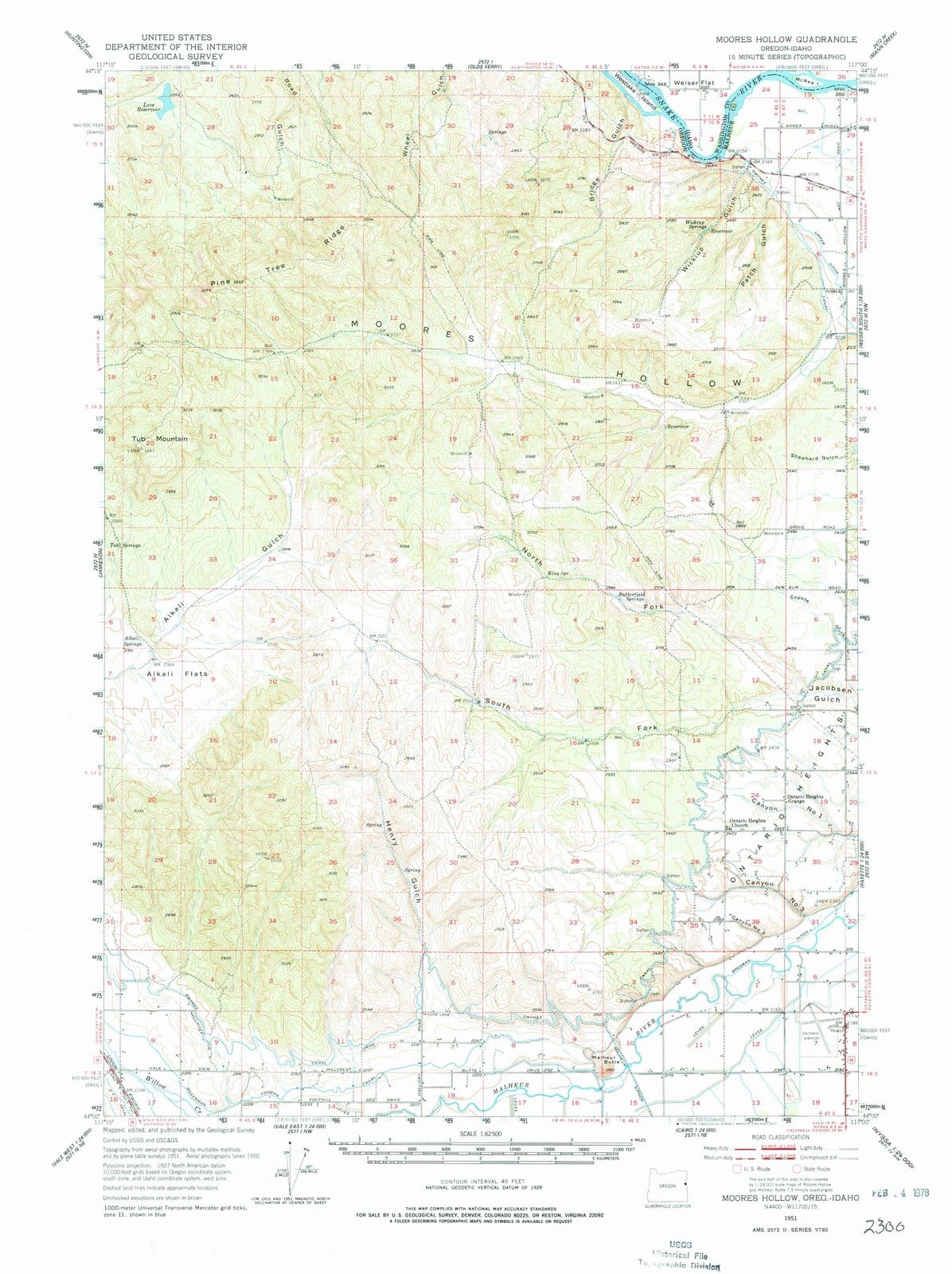 1951 Moores Hollow, OR - Oregon - USGS Topographic Map v2