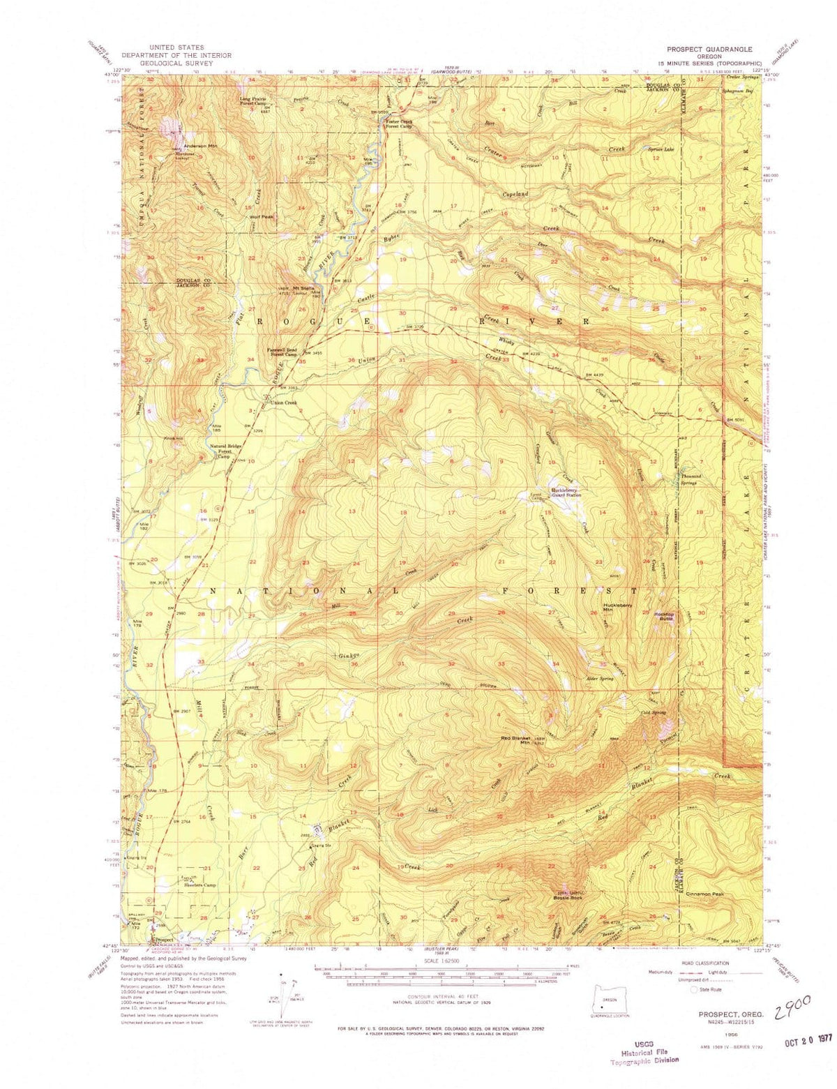 1956 Prospect, OR - Oregon - USGS Topographic Map