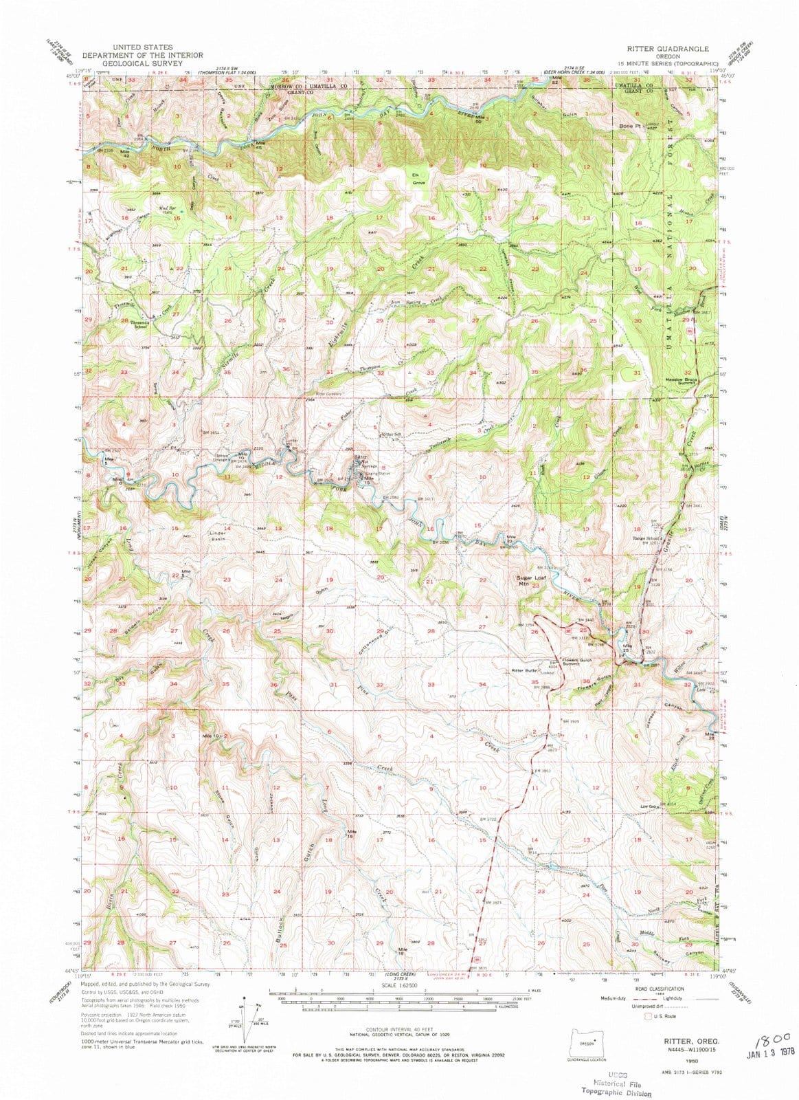 1950 Ritter, OR - Oregon - USGS Topographic Map