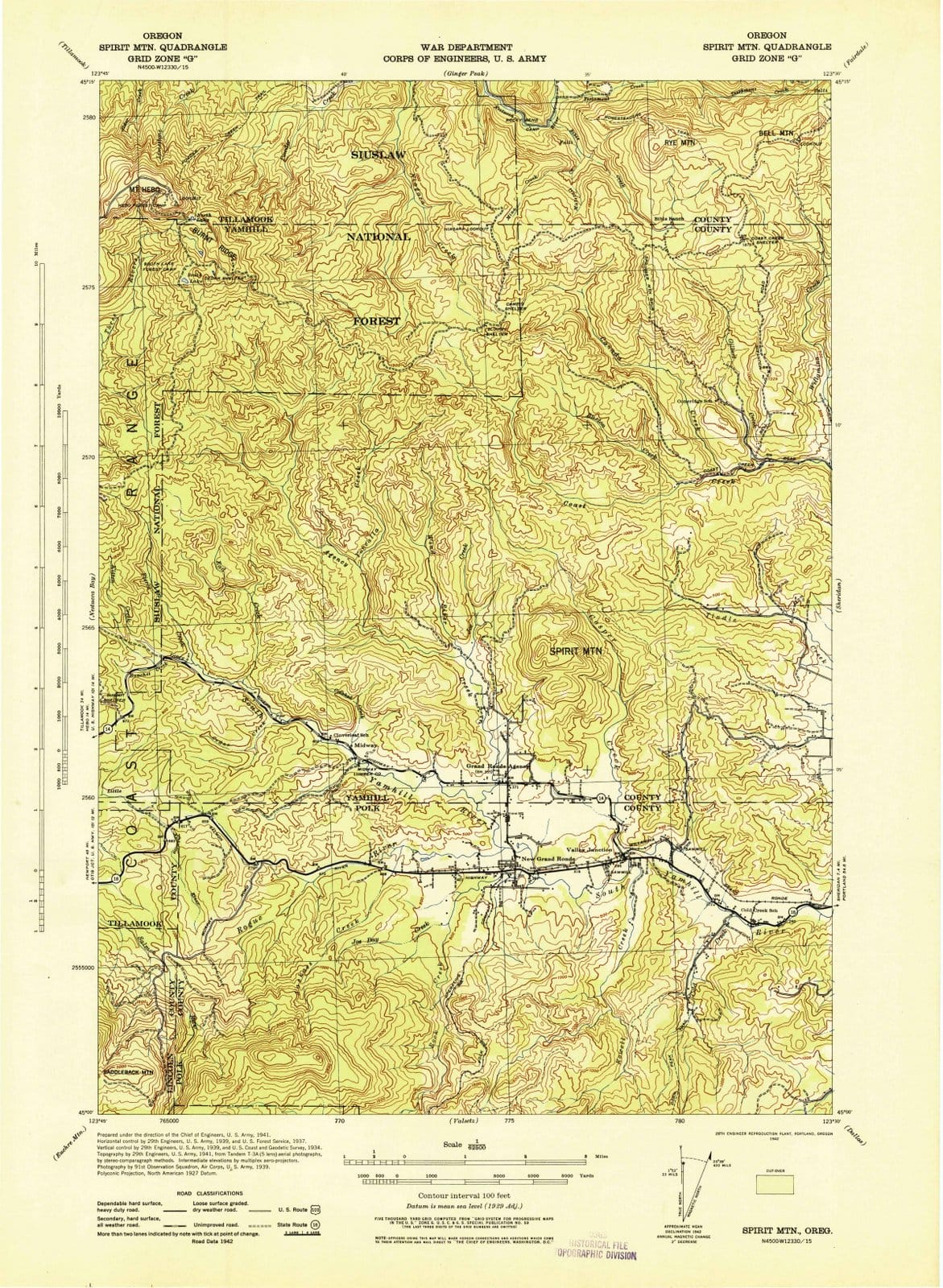 1942 Spirit MTN, OR - Oregon - USGS Topographic Map