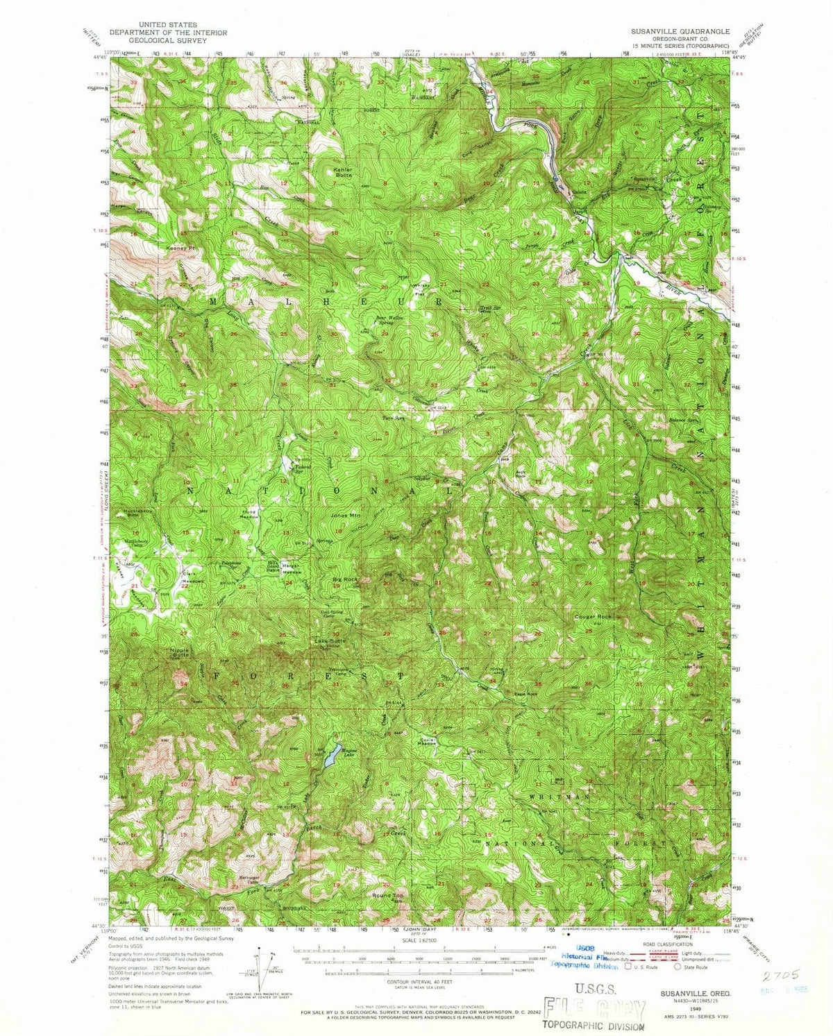 1949 Susanville, OR - Oregon - USGS Topographic Map