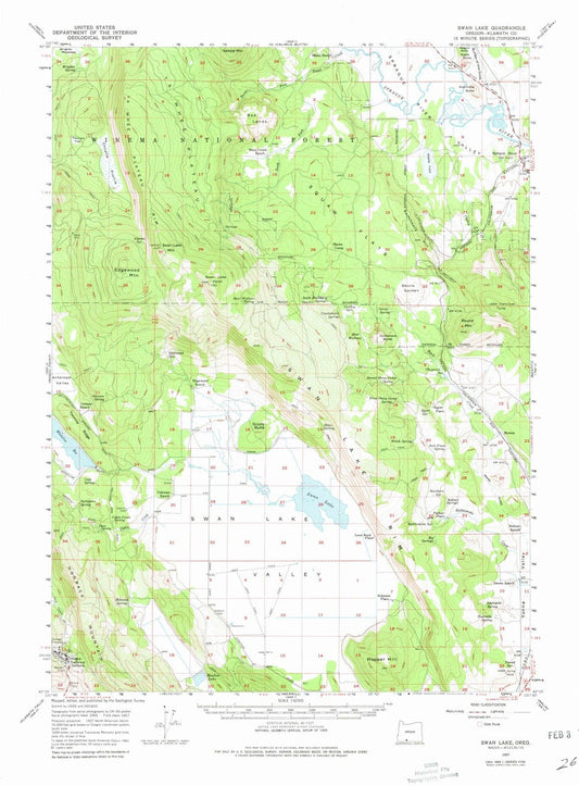 1957 Swan Lake, OR - Oregon - USGS Topographic Map