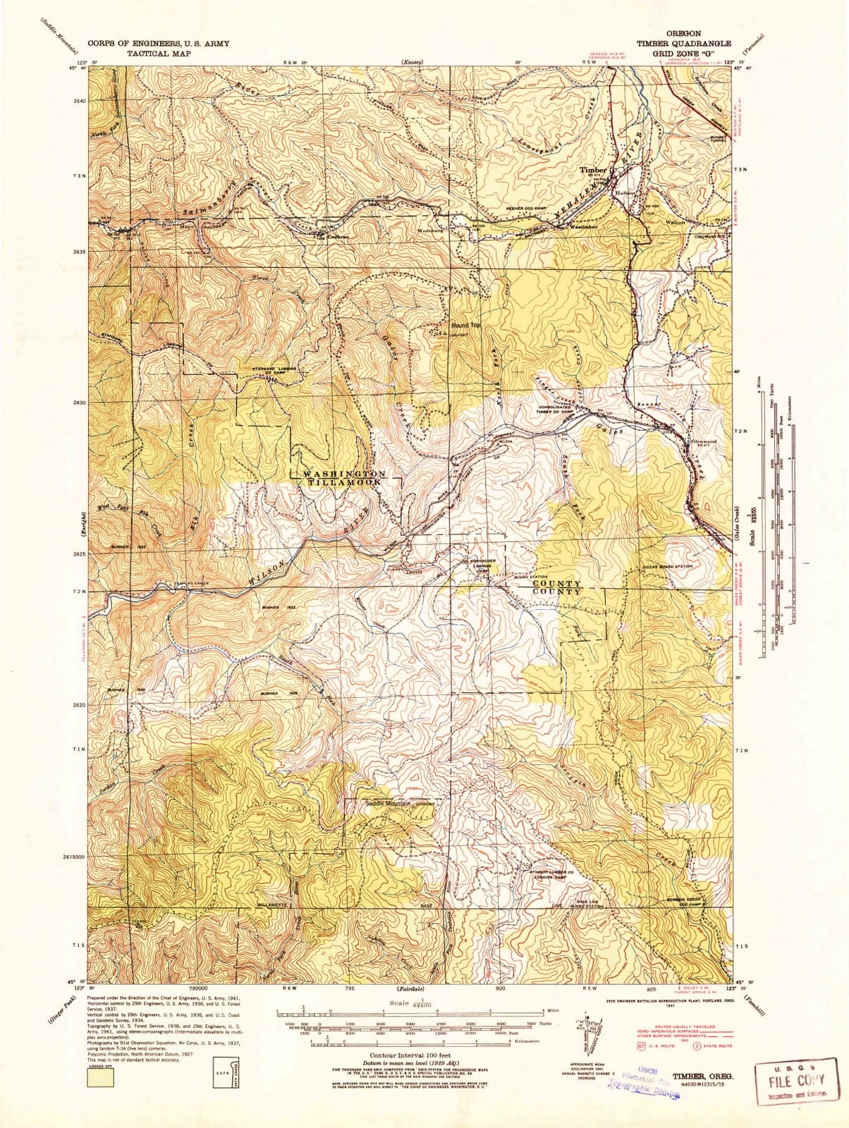 1941 Timber, OR - Oregon - USGS Topographic Map