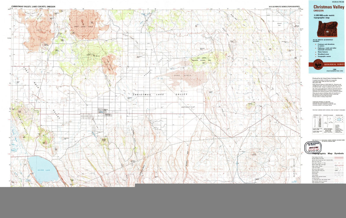 1986 Christmas Valley, OR - Oregon - USGS Topographic Map v2