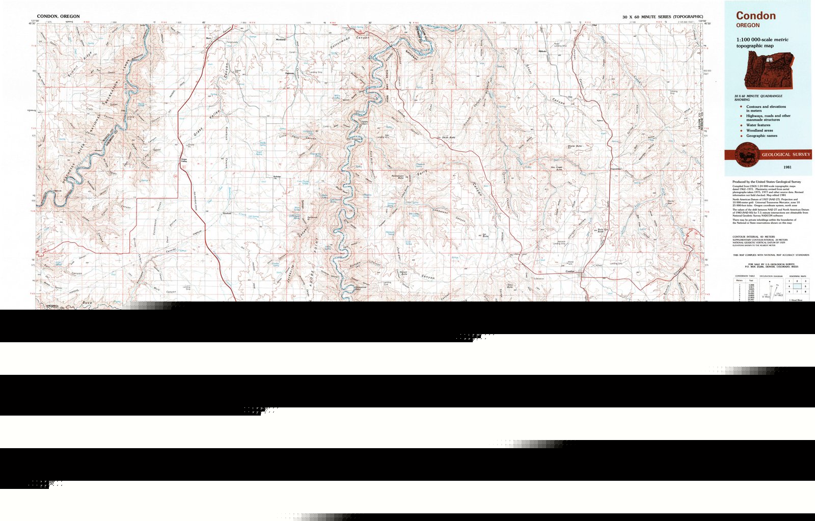1981 Condon, OR - Oregon - USGS Topographic Map
