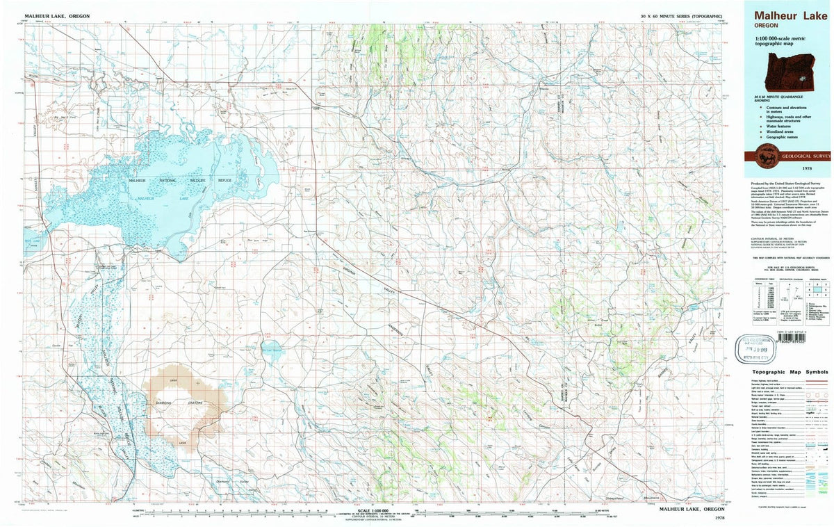 1978 Malheur Lake, OR - Oregon - USGS Topographic Map