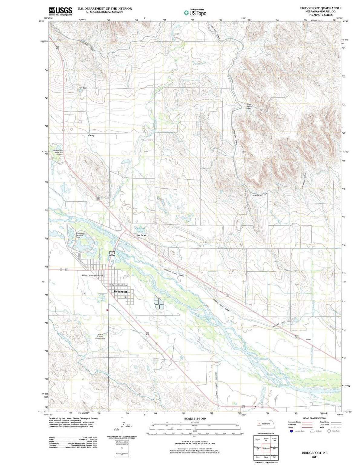 2011 Bridgeport, NE - Nebraska - USGS Topographic Map
