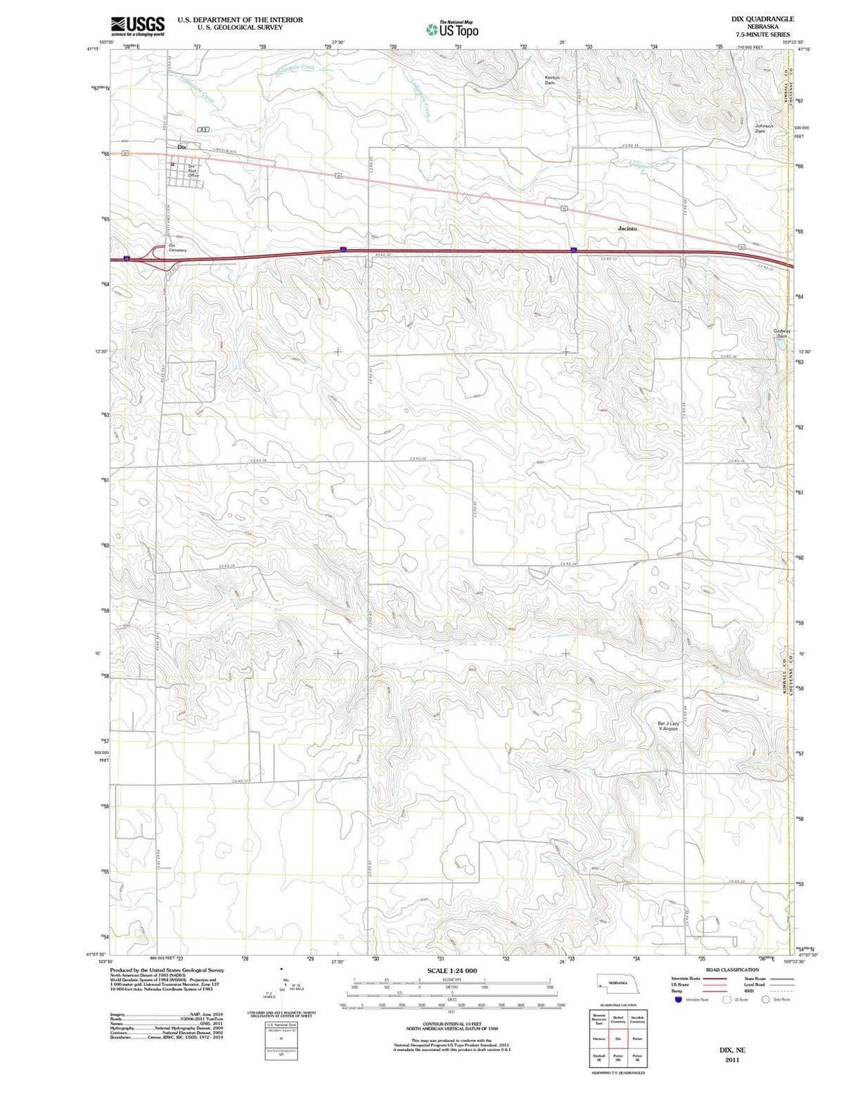 2011 Dix, NE - Nebraska - USGS Topographic Map