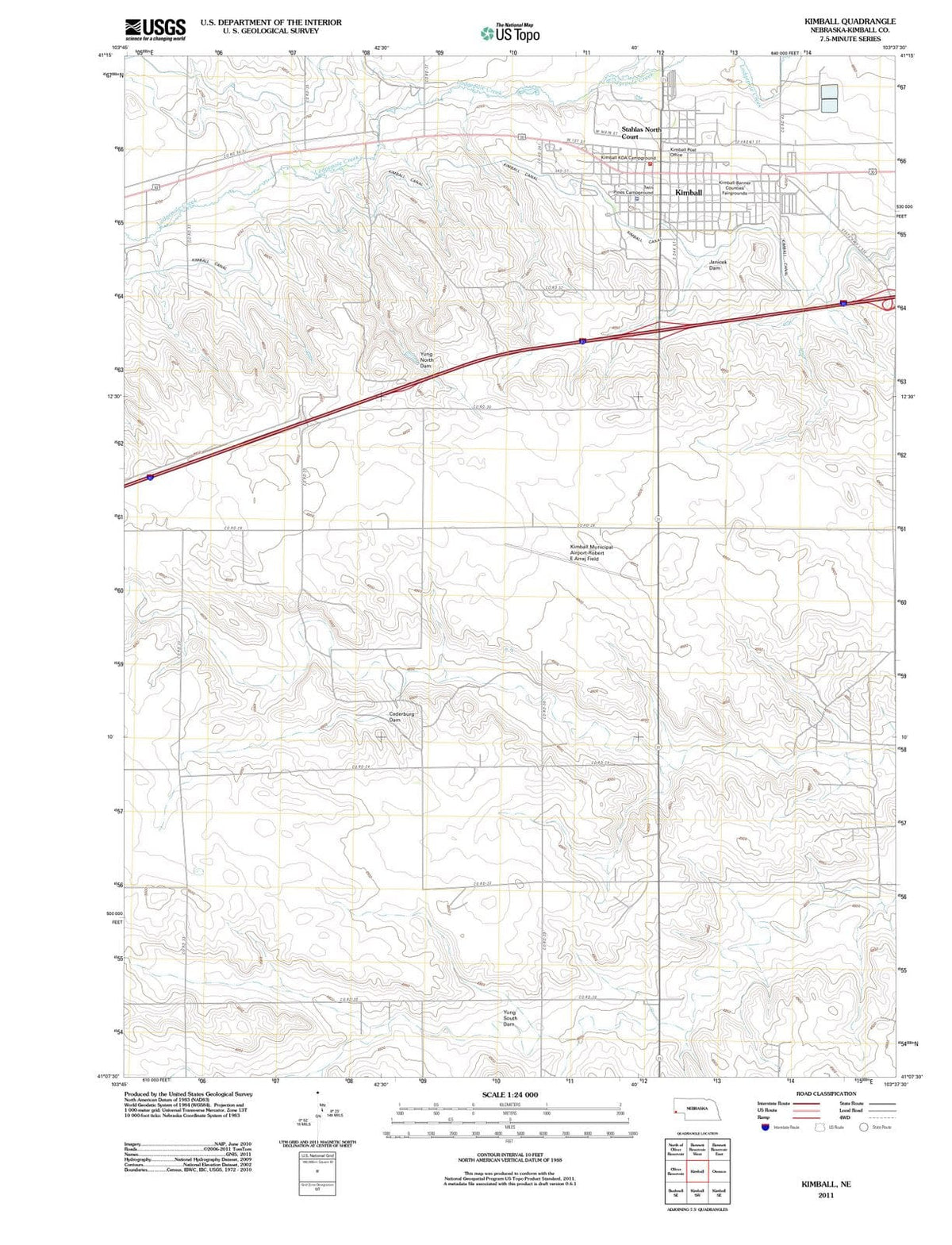 2011 Kimball, NE - Nebraska - USGS Topographic Map