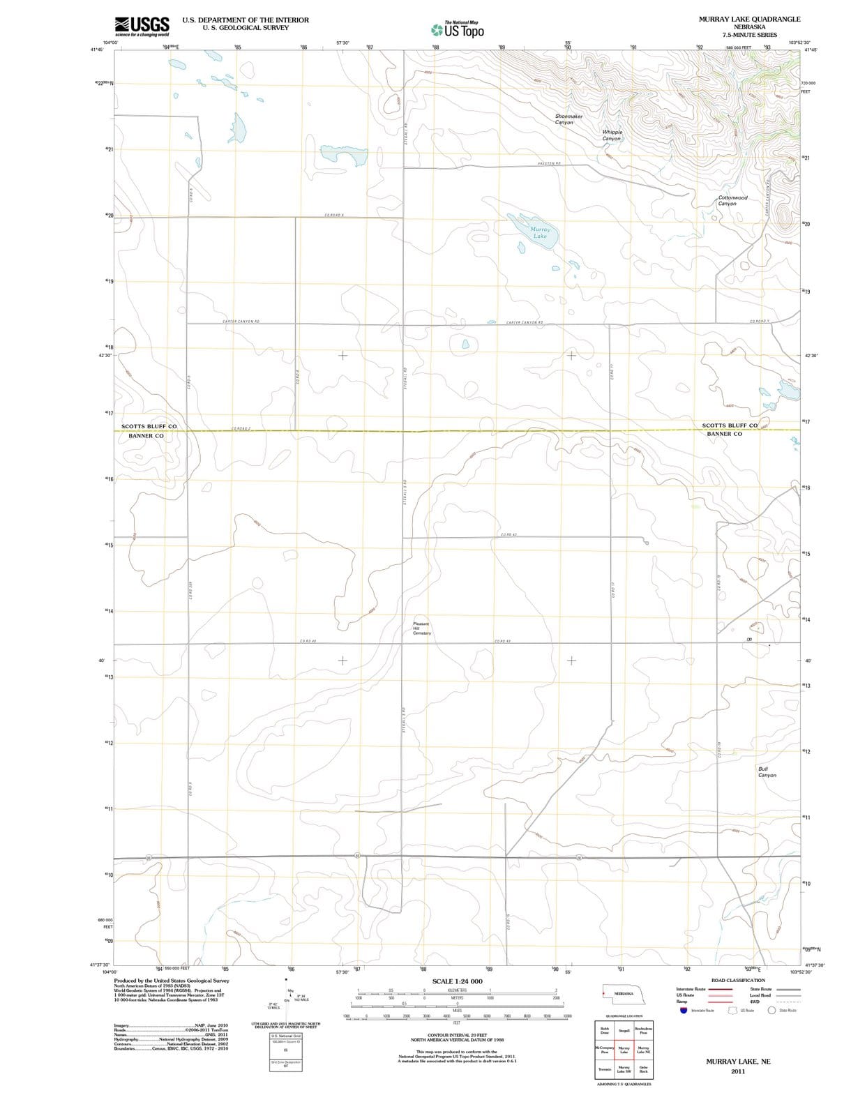 2011 Murray Lake, NE - Nebraska - USGS Topographic Map
