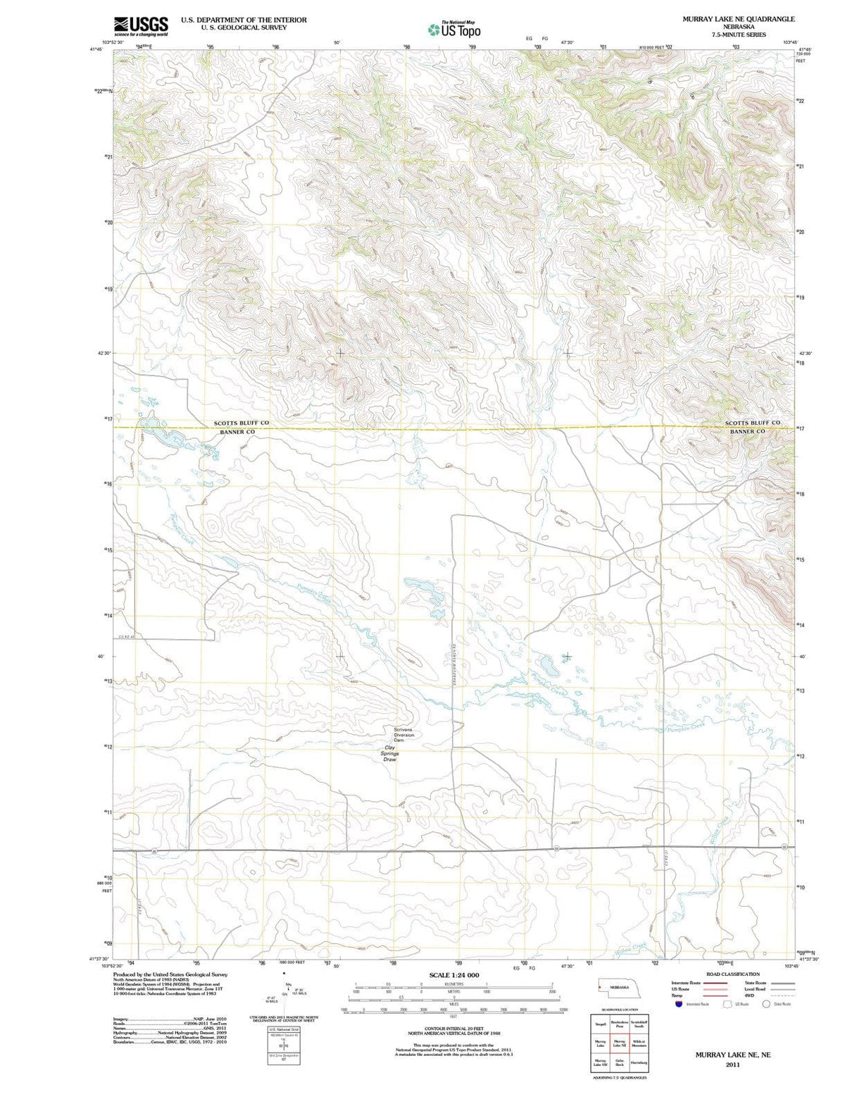 2011 Murray Lake, NE - Nebraska - USGS Topographic Map v2