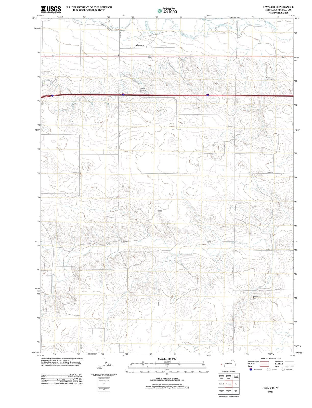 2011 Owasco, NE - Nebraska - USGS Topographic Map