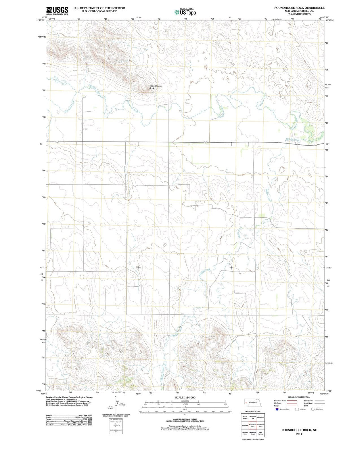 2011 Roundhouse Rock, NE - Nebraska - USGS Topographic Map