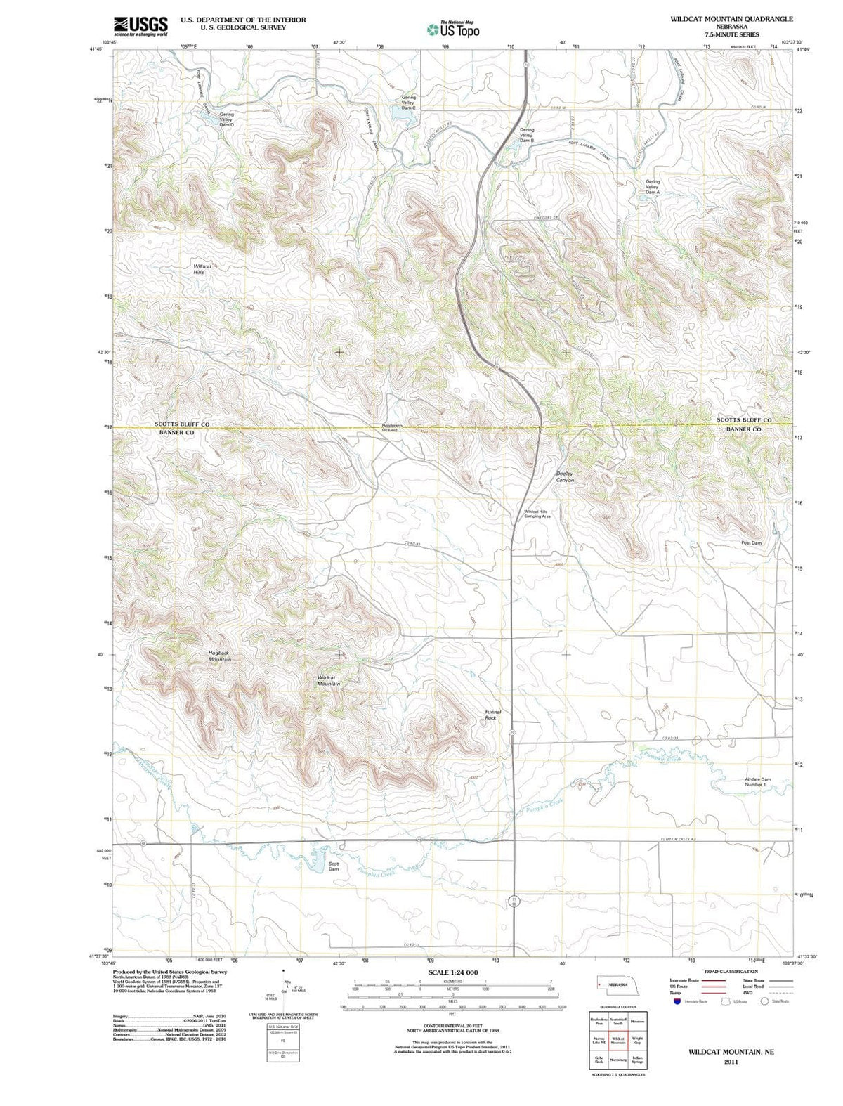 2011 Wildcat Mountain, NE - Nebraska - USGS Topographic Map