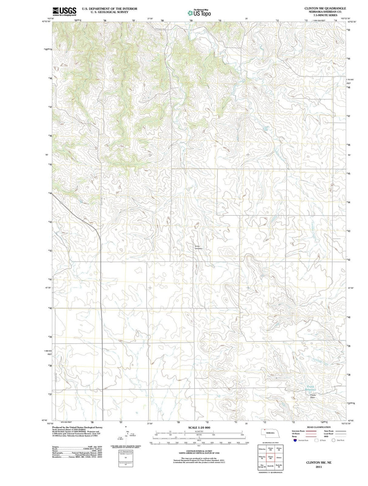 2011 Clinton, NE - Nebraska - USGS Topographic Map v2
