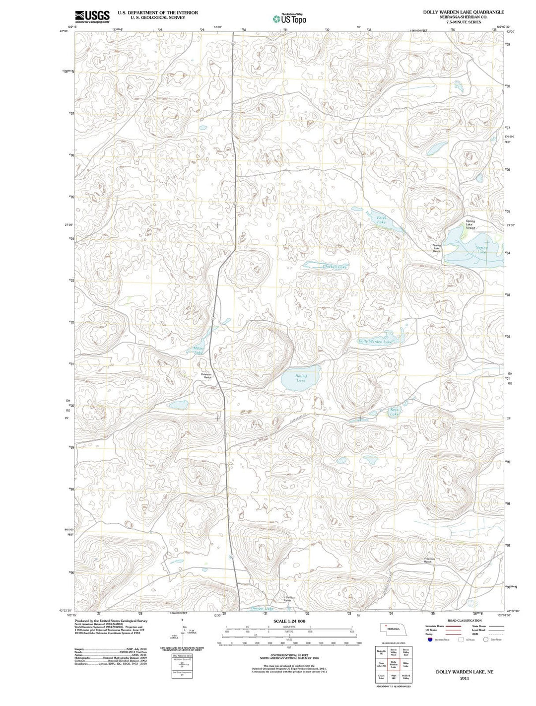 2011 Dolly Warden Lake, NE - Nebraska - USGS Topographic Map