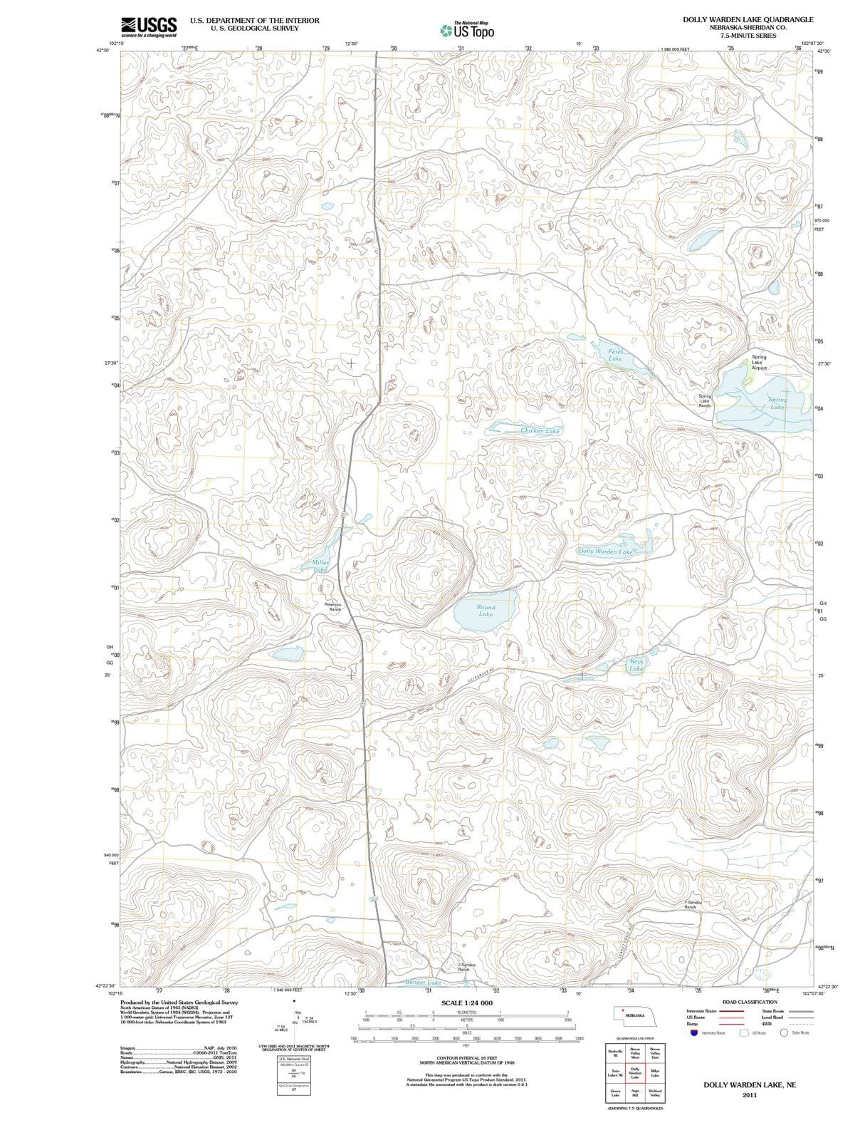 2011 Dolly Warden Lake, NE - Nebraska - USGS Topographic Map