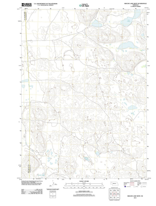 2011 Krause Lake West, NE - Nebraska - USGS Topographic Map