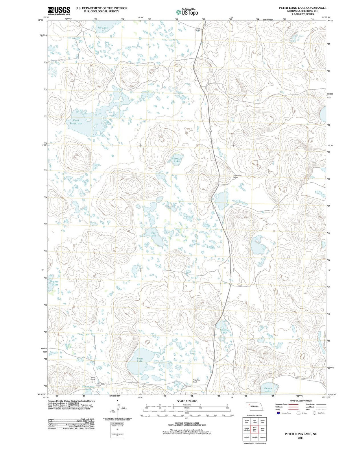 2011 Peter Long Lake, NE - Nebraska - USGS Topographic Map