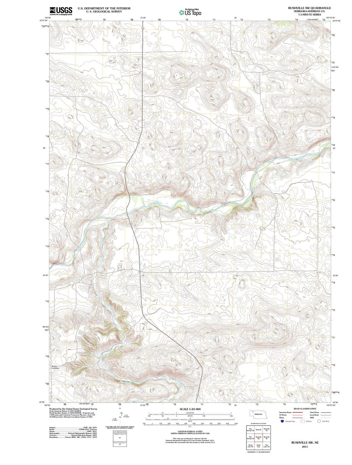 2011 Rushville, NE - Nebraska - USGS Topographic Map v4