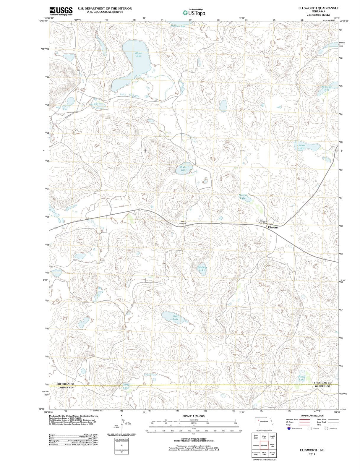 2011 Ellsworth, NE - Nebraska - USGS Topographic Map