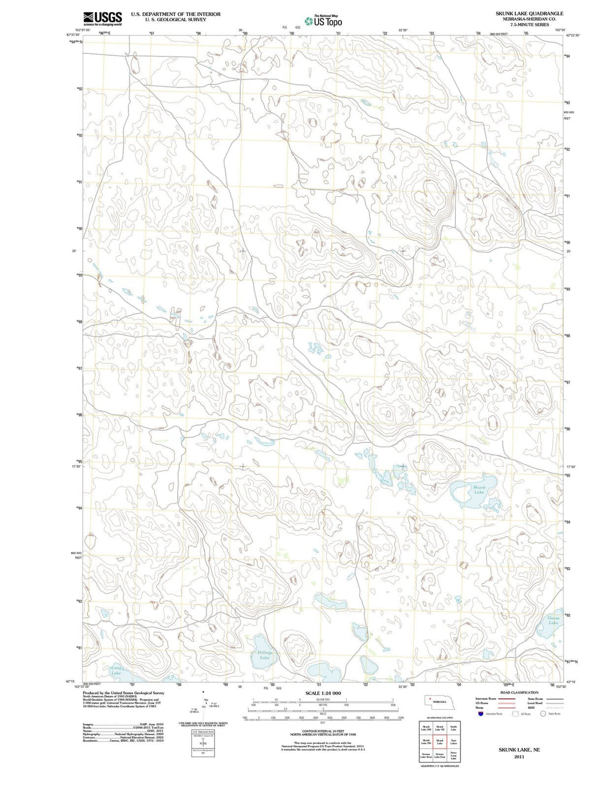 2011 Skunk Lake, NE - Nebraska - USGS Topographic Map v4