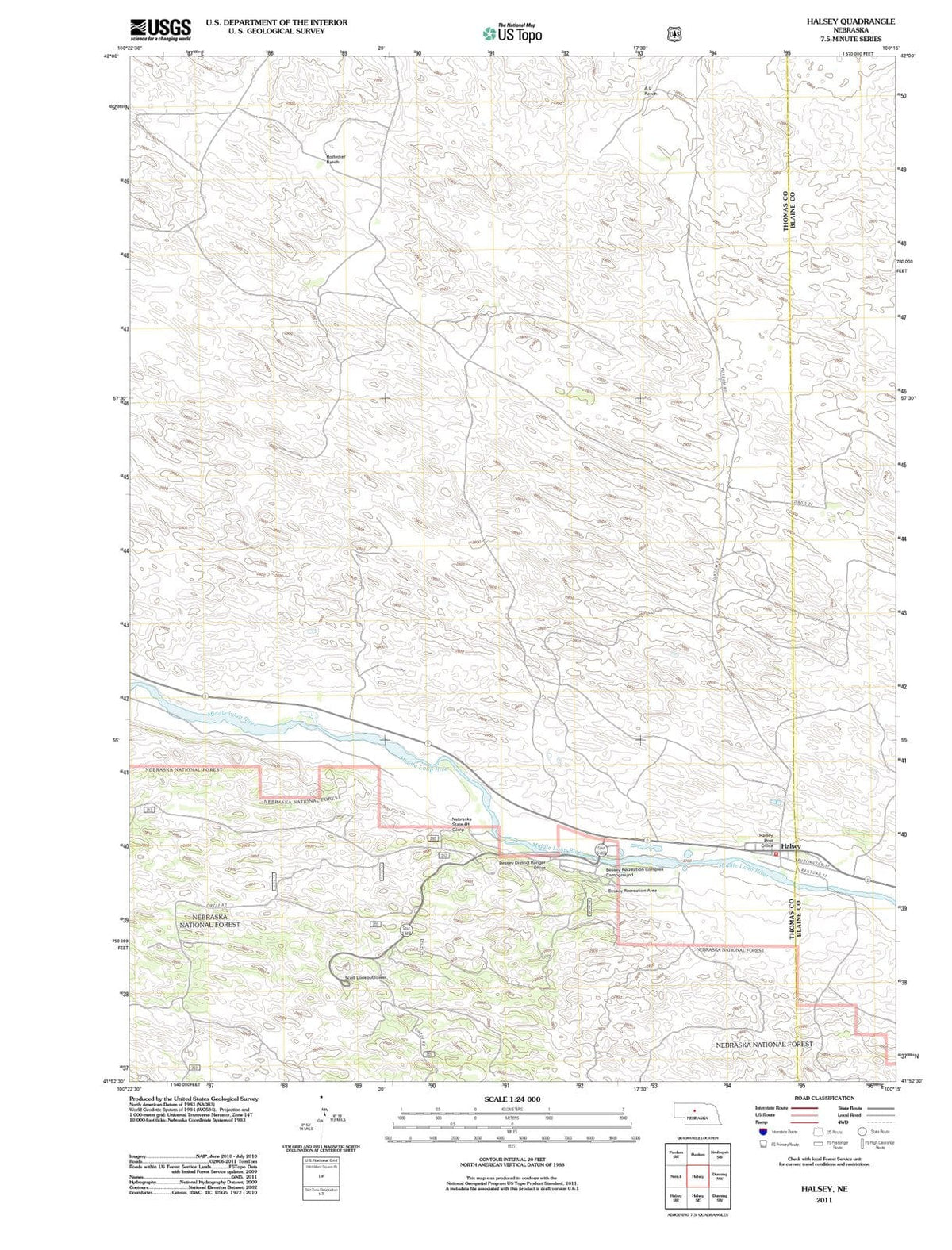 2011 Halsey, NE - Nebraska - USGS Topographic Map