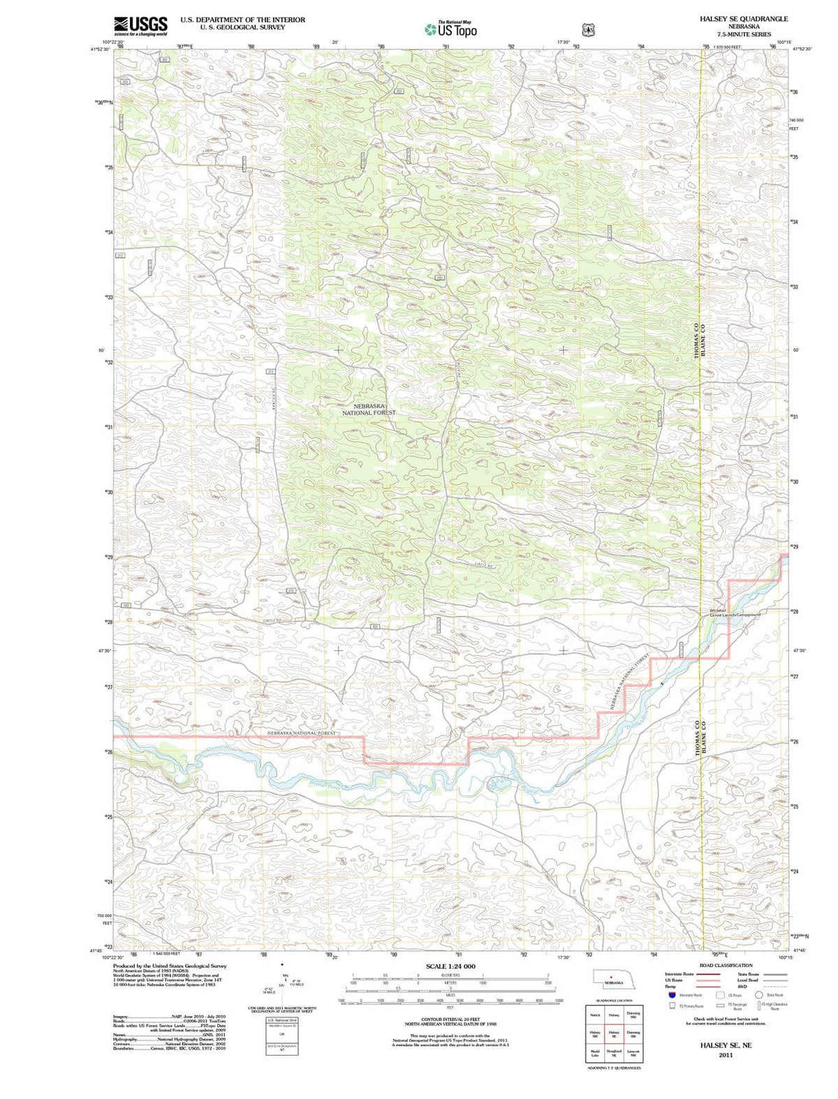 2011 Halsey, NE - Nebraska - USGS Topographic Map v2