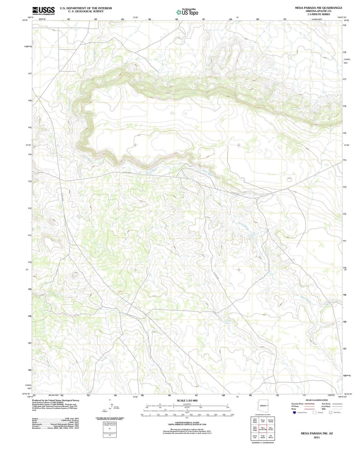 2011 Mesa Parada, AZ - Arizona - USGS Topographic Map v2