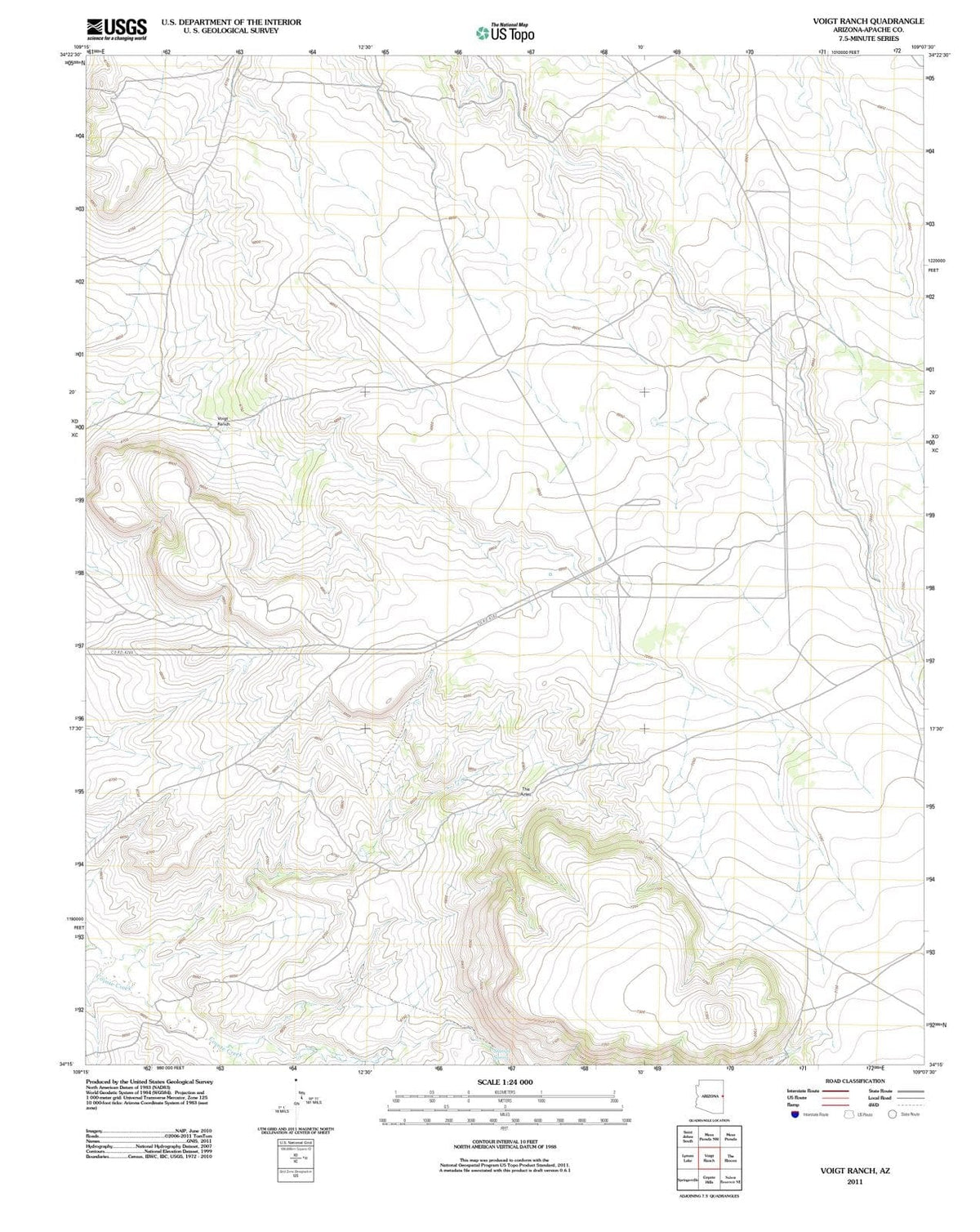 2011 Voigt Ranch, AZ - Arizona - USGS Topographic Map