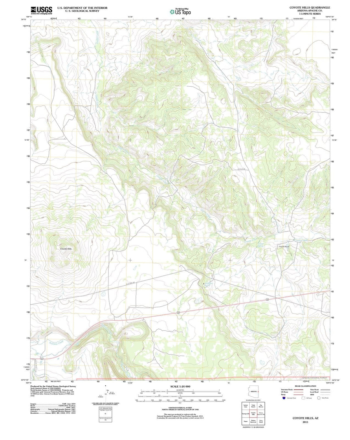 2011 Coyote Hills, AZ - Arizona - USGS Topographic Map