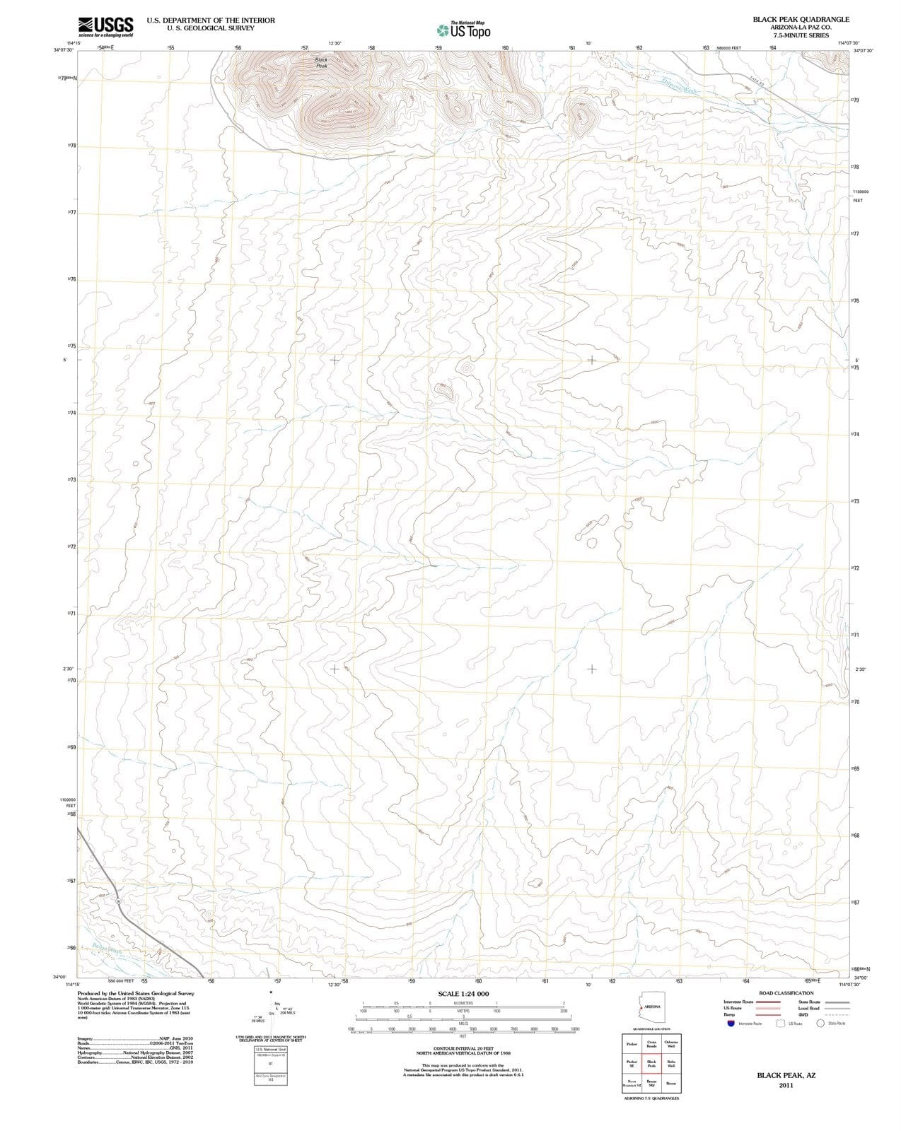 2011 Black Peak, AZ - Arizona - USGS Topographic Map
