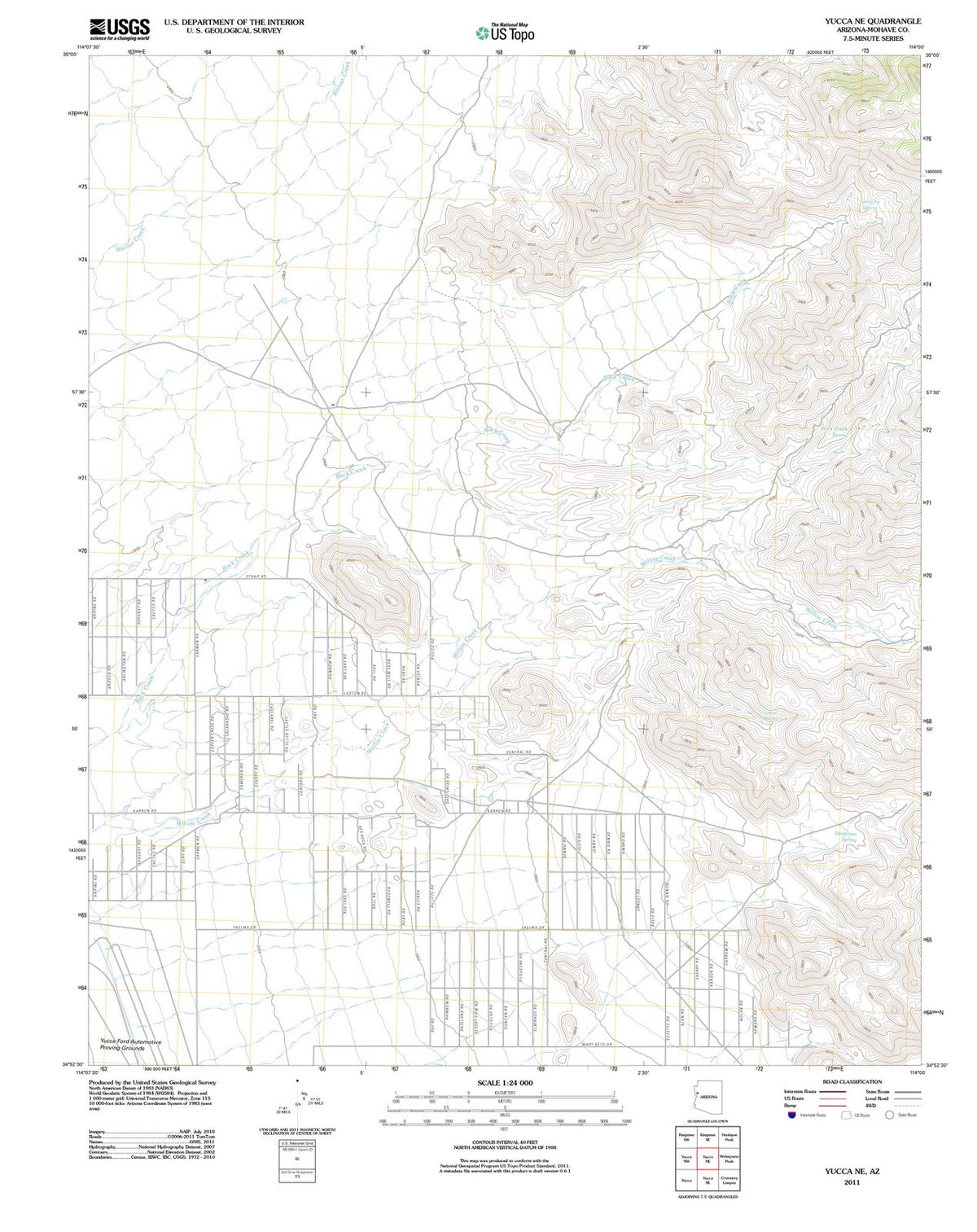 2011 Yucca, AZ - Arizona - USGS Topographic Map v2