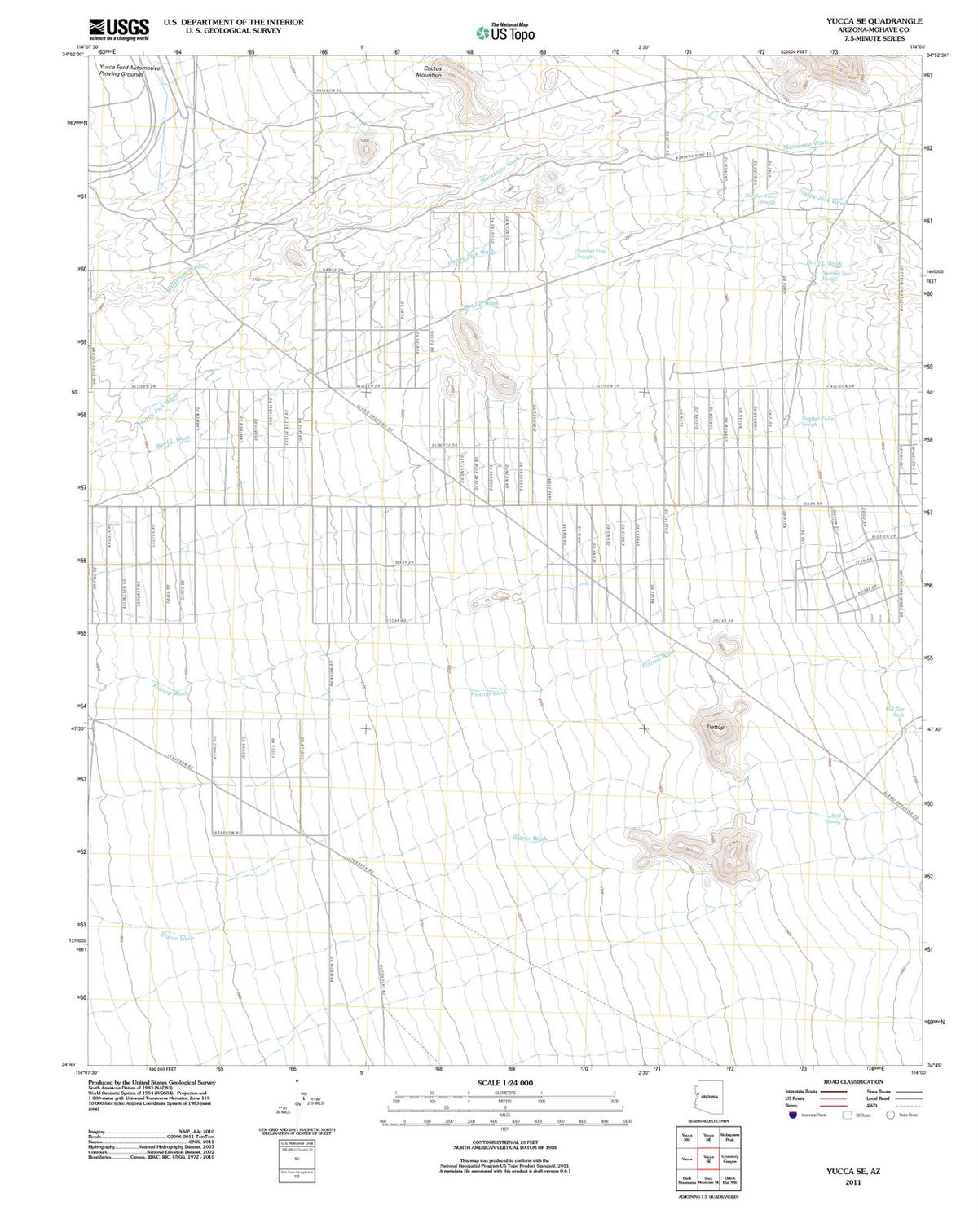 2011 Yucca, AZ - Arizona - USGS Topographic Map v3