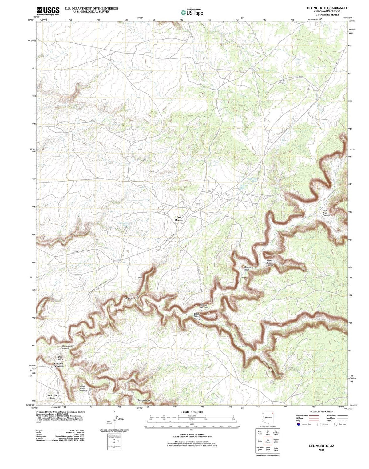 2011 Del Muerto, AZ - Arizona - USGS Topographic Map