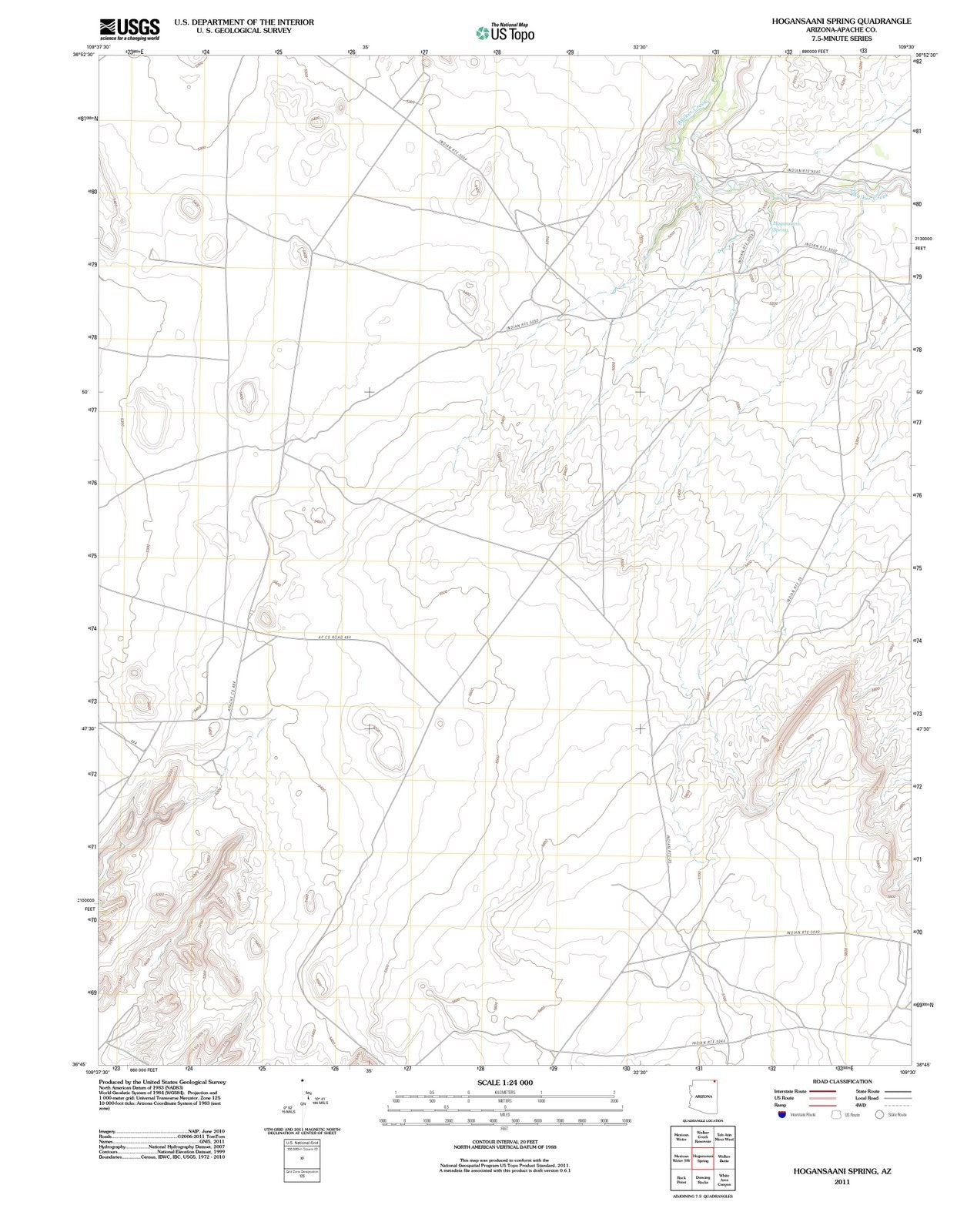 2011 Hogansaani Spring, AZ - Arizona - USGS Topographic Map