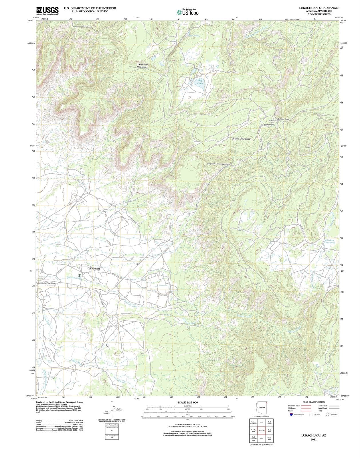 2011 Lukachukai, AZ - Arizona - USGS Topographic Map